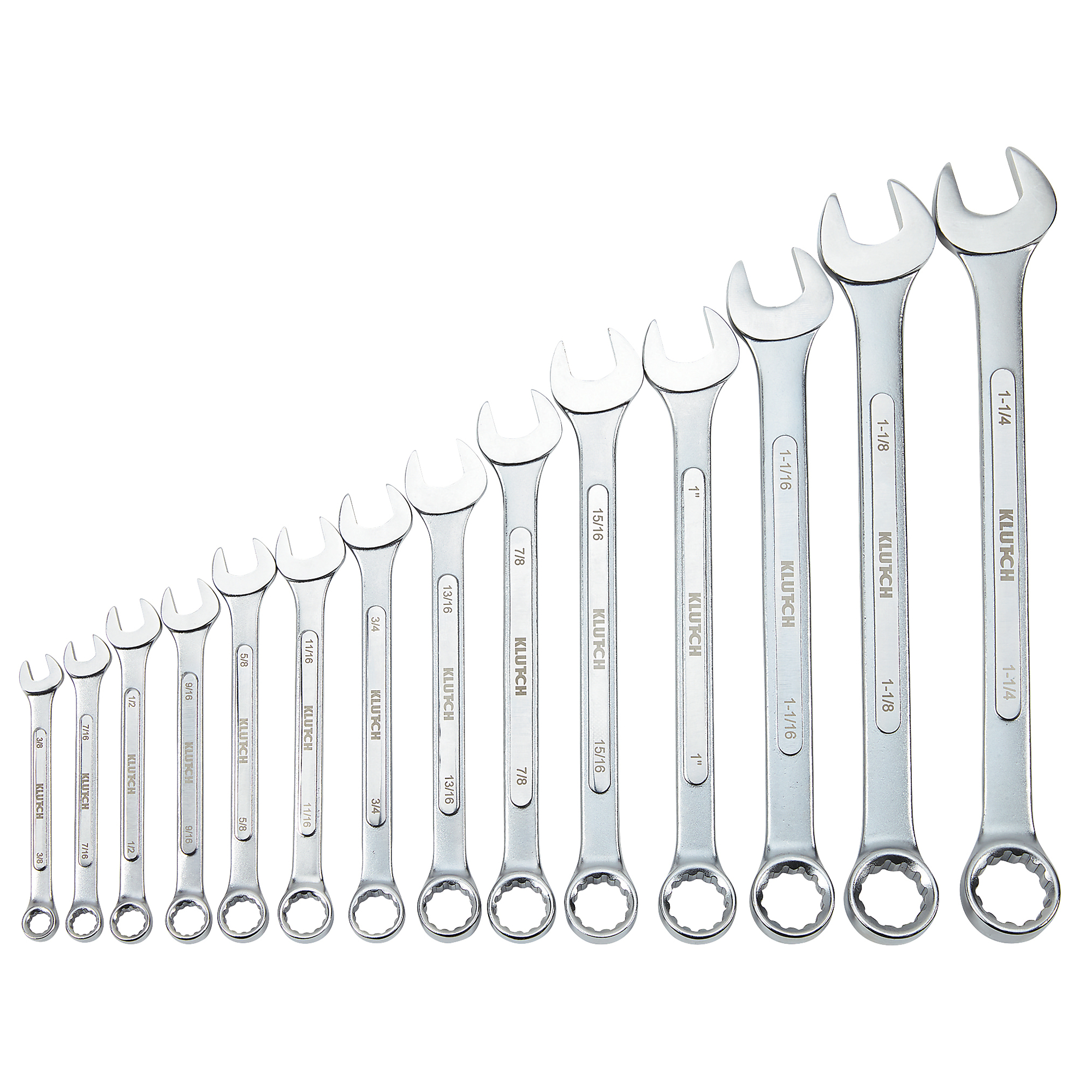 Klutch Raised Panel Wrench Set, 14-Pc., SAE